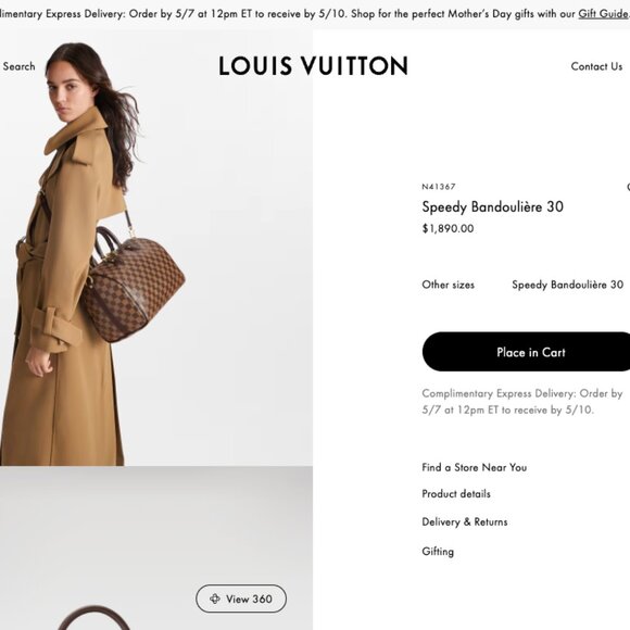 Authentic Louis Vuitton Speedy Bandoulière 30 in Damier Ebene Canvas - Picture 11 of 11